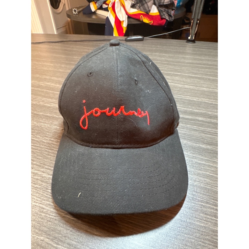 Journey Band Tour 2018 Baseball Hat Black Red Script Logo Adjustable Strapback